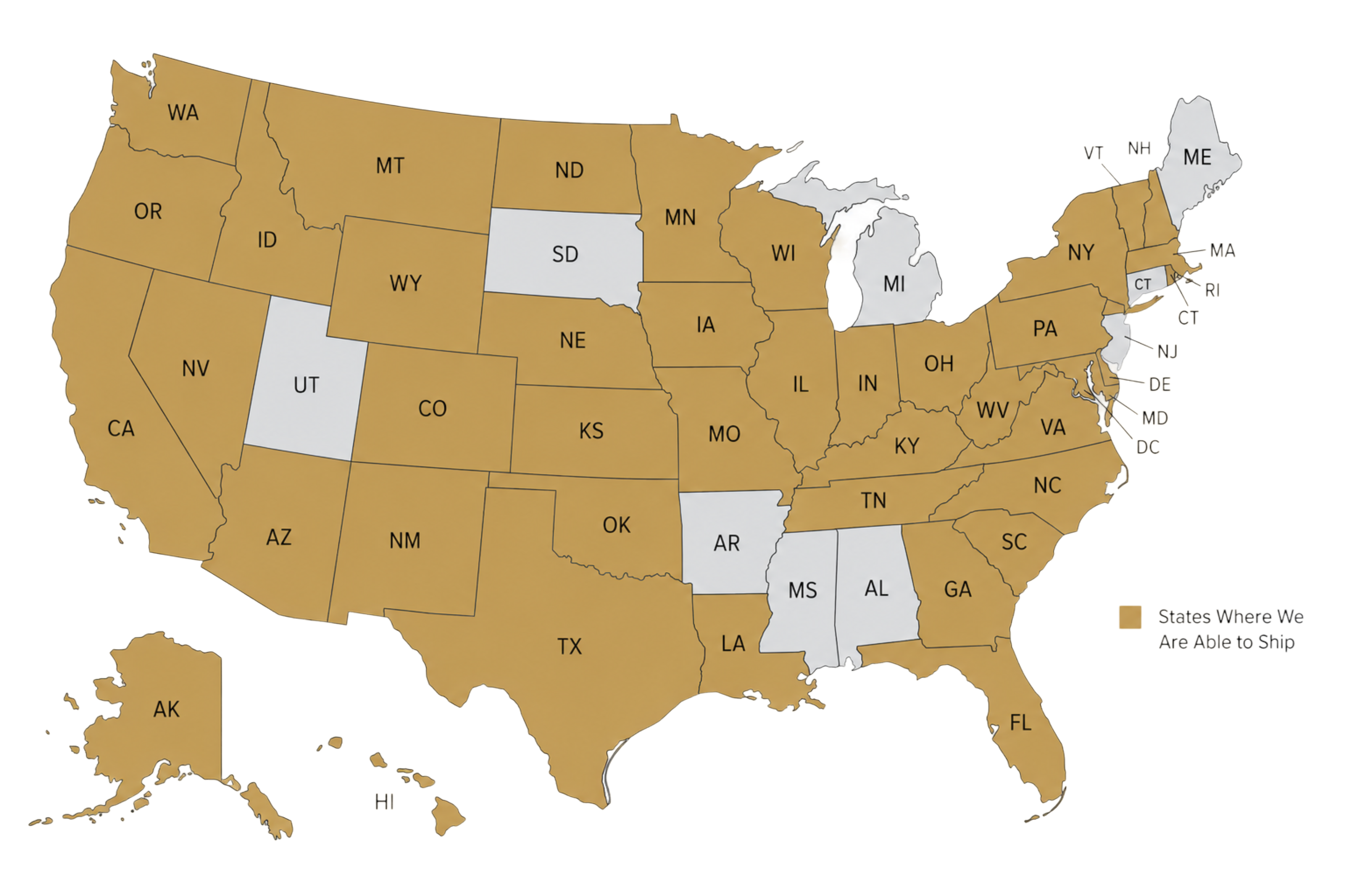 States we can ship to